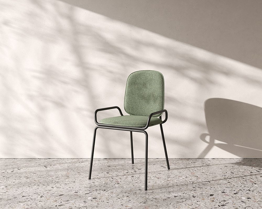 Стул Ror, 2 Frame, рогожка, черный /зеленый