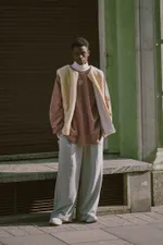 Брюки One Two Baggy Trousers Logo Drizzle серые