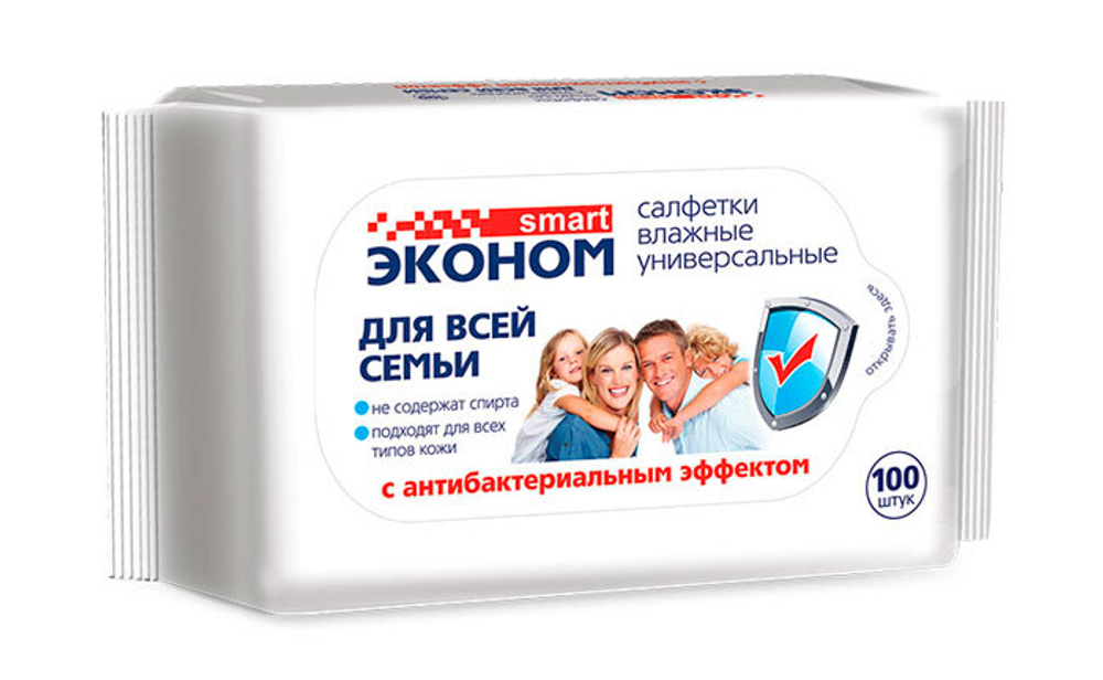 Салфетки влажные Авангард Эконом smart антибактериальные 100 штук