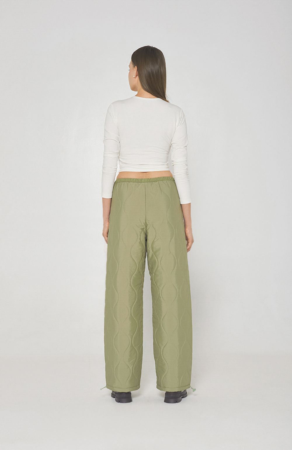 Брюки Alexandra Talalay стёганые AT019 фисташковые