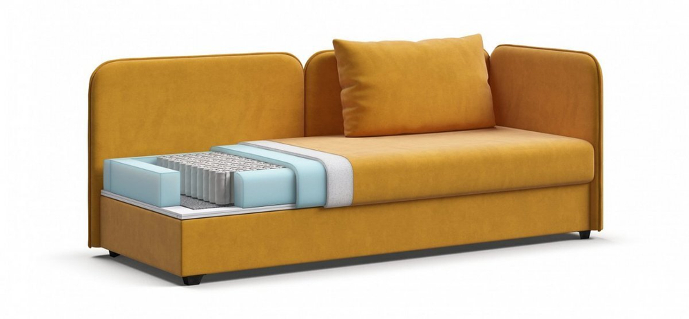 Тахта Ирис Велюр Монолит желтый