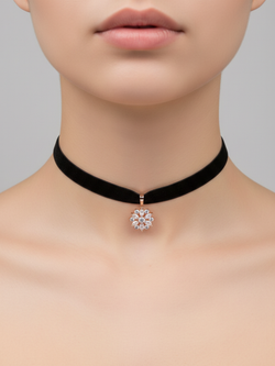 Чокер 1 см с подвеской цветок