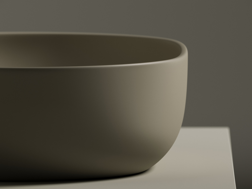 Умывальник чаша накладная овальная (цвет Капучино Матовый) Element 600x415x135мм