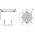 Водозабор с сетчатой крышкой д.165x100 (пленка) G2,5" (наружн.) нерж. AISI-304