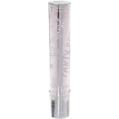 Пневмохлопушка 30 см "Голограмма" конфетти (серебро) (Серпантин)