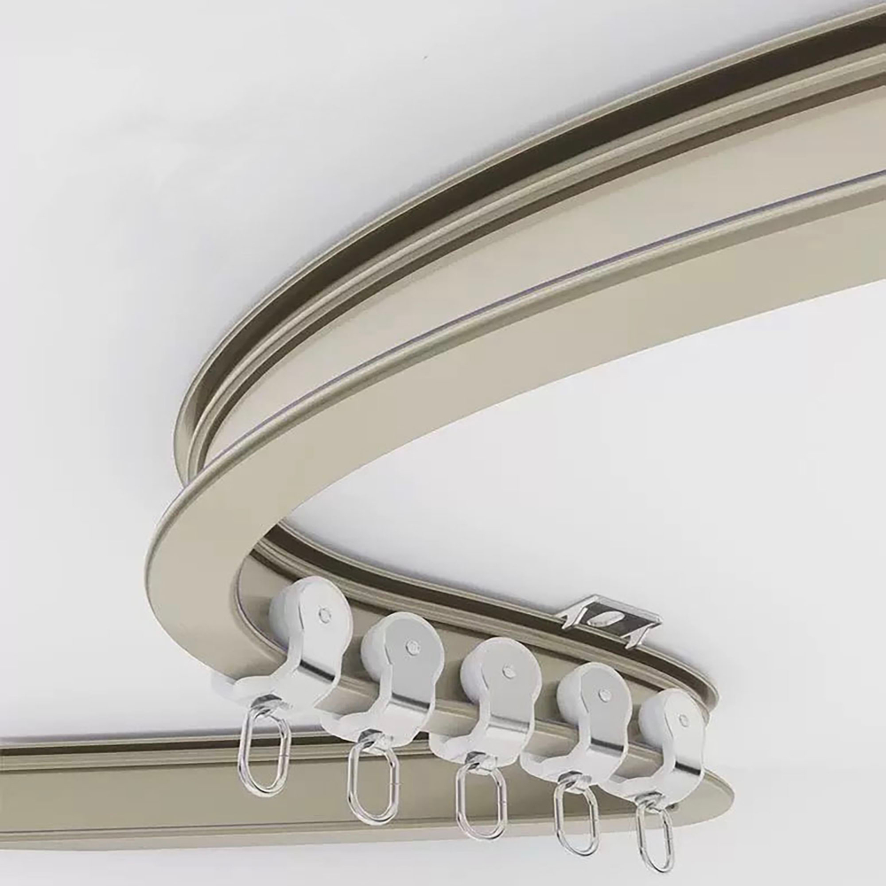 Карниз для штор изогнутый, алюминиевый, однорядный / двухрядный