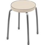 Табурет 'Фабрик 2' на 4-х опорах (круглое сидение 320*320) слоновая кость