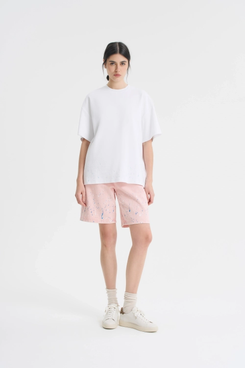 Шорты с принтом разбрызганной краски