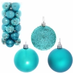 Новогодние шары 6 см (набор 24 шт) «Микс фактур», голубой