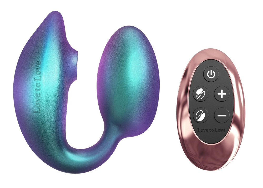 Бирюзовый вибратор для пар Wonderlover (Цвет: бирюзовый)