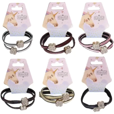 Резинки для волос 2шт «МАЛЬТА», цветочки, микс 6 цветов, d-5,5см (подвес Единорог)