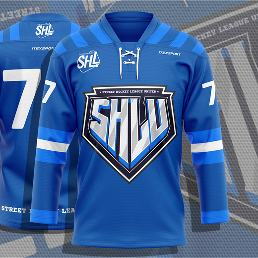 Хоккейный свитер синий команды Street Hockey League United на заказ, домашний