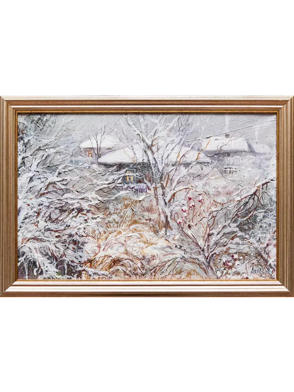 Картина маслом "Зимние сумерки" Аксенова