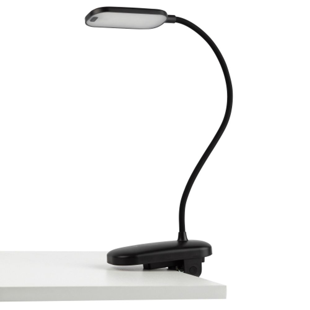 Настольный светильник ЭРА NLED-525-6W-BK светодиодный аккумуляторный на прищепке черный