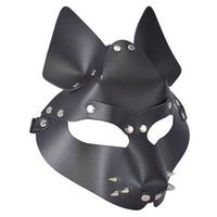 Черная кожаная маска с шипами Волк Sitabella Wolf BDSM Accessories 3416-1