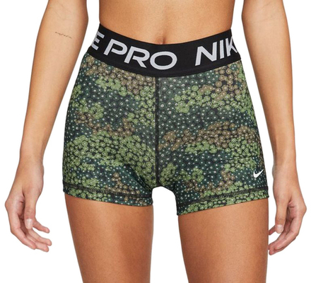 Женские теннисные шорты Nike Pro Dri-Fit Short 3in W - treeline/black/white