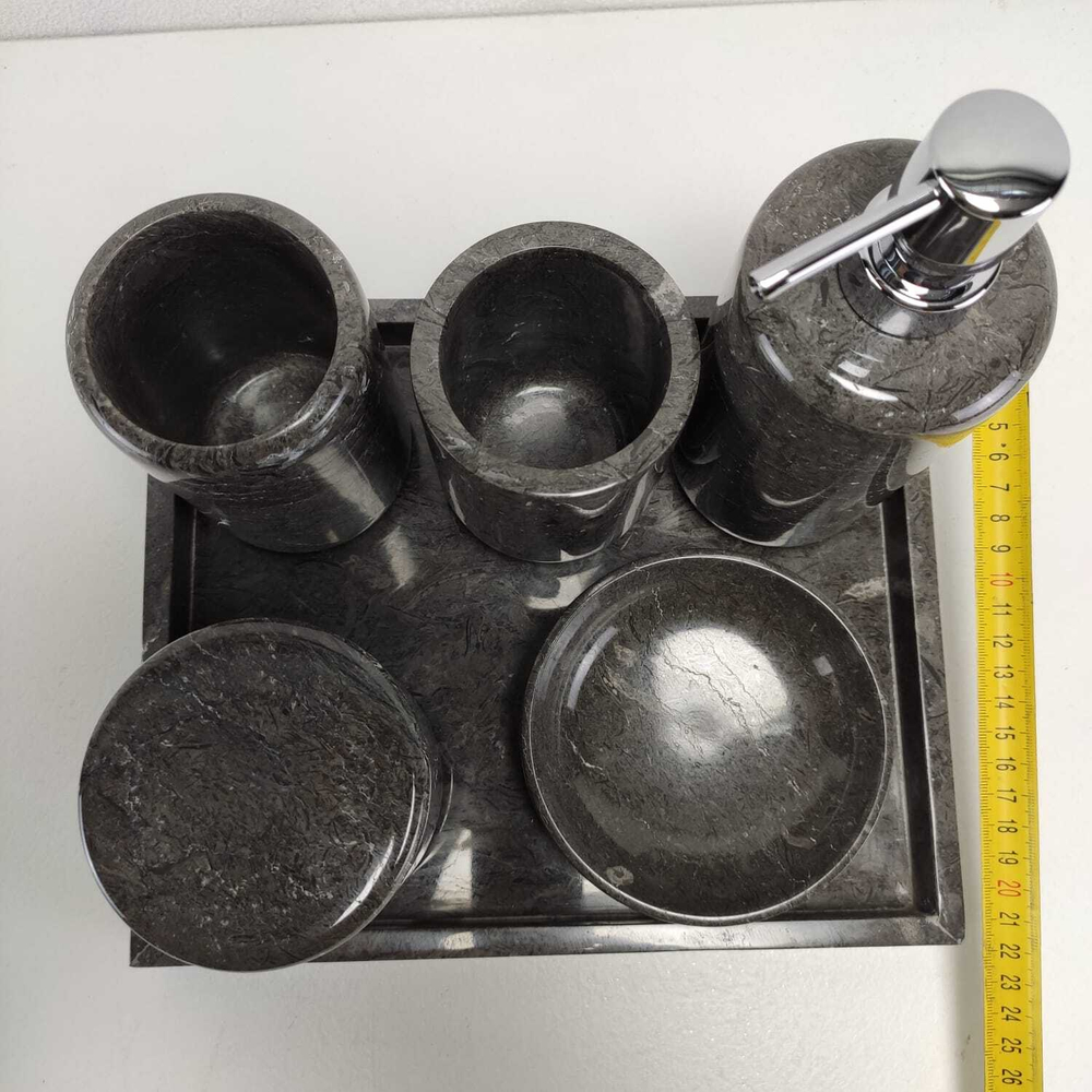 Набор из мрамора 7 предм Nature Set Black NM-6169 квадрат