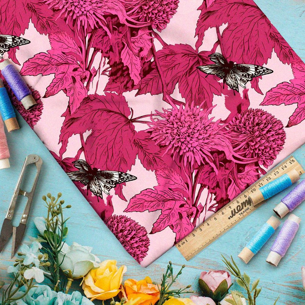 Ткань премиум сатин романтический пейзаж