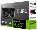 Видеокарта ASUS GeForce RTX 5060 TI DUAL OC (DUAL-RTX5060TI-O8G)