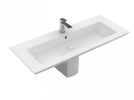 Раковина подвесная/встраиваемая Villeroy &amp; Boch Legato, 100х50 см, перелив, альпийский белый, 4153A501