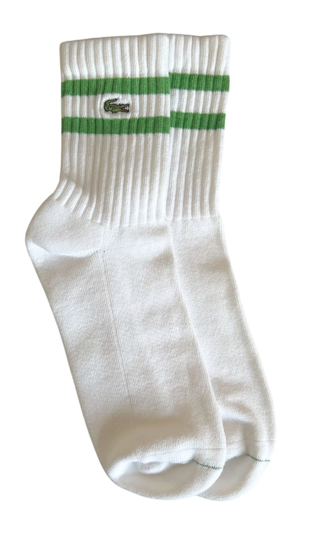 Теннисные носки Lacoste Low Cotton 1P - white/green