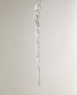 ZARA HOME СТЕКЛЯННОЕ ЕЛОЧНОЕ ИГРУШКА В ФОРМЕ КАПЛИ, ПРОЗРАЧНЫЙ