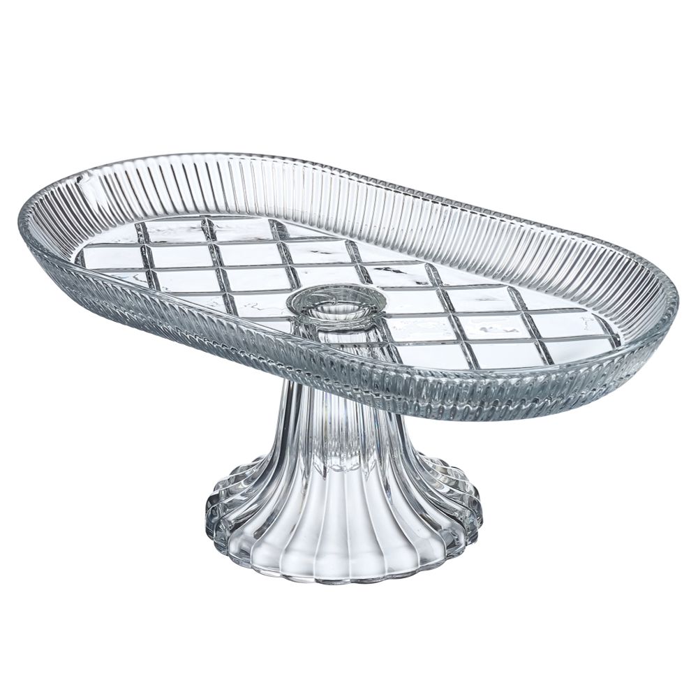 БЛЮДО НА НОЖКЕ ОВАЛЬНОЕ 28*14*12 СМ