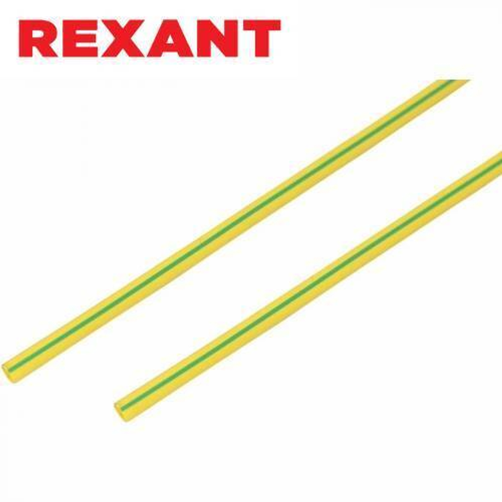 4,0/2,0 мм 1м термоусаживаемая трубка желто-зеленая Rexant/20-4007