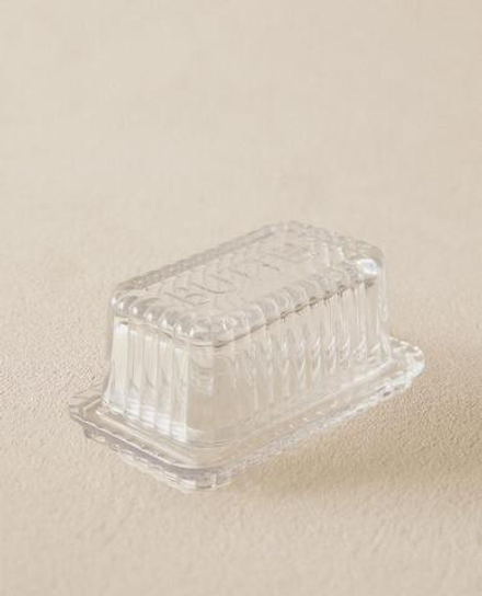 ZARA HOME МАСЛЕНКА ИЗ СТЕКЛА С УЗОРОМ В ПОЛОСКУ, ПРОЗРАЧНЫЙ