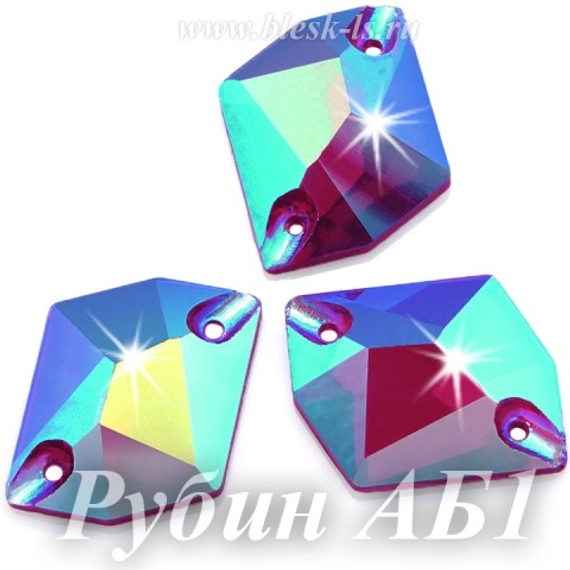 Пришивной ромб Dongzhou с 2 отверстиями, Рубин АБ (13*17/16*20) DZ