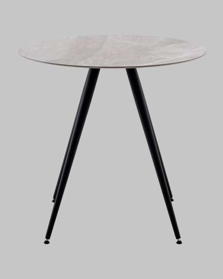 Стол Ники круглый столешница керамика Italian light grey 800