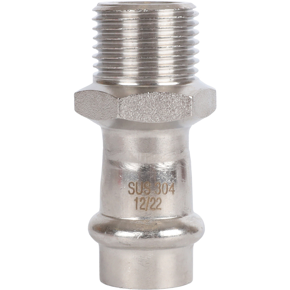 ROMMER Переходник с НР 15x1/2" из нержавеющей стали прессовой