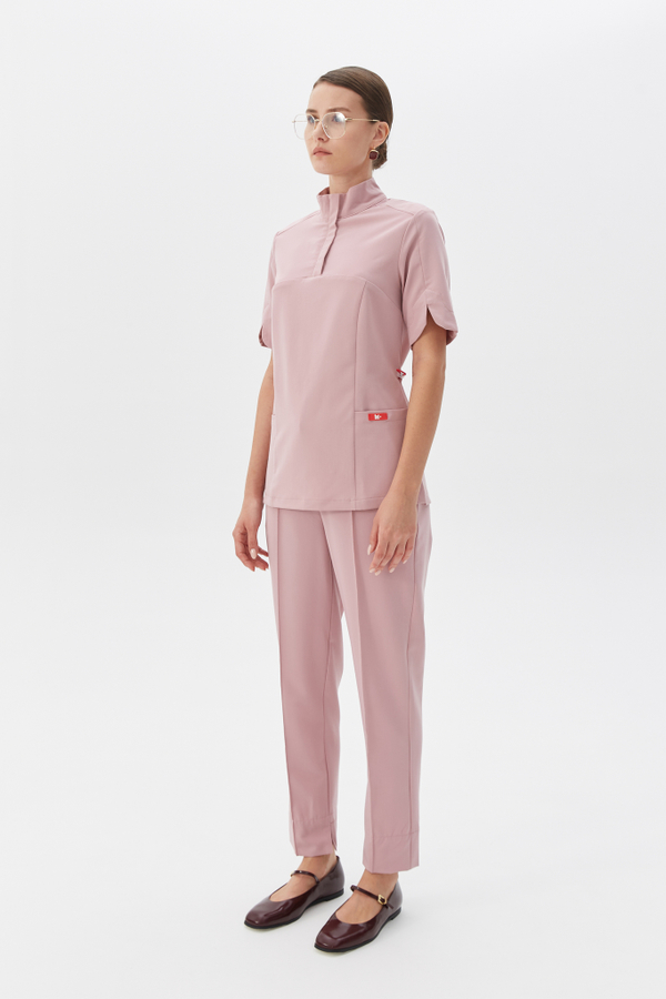 Брюки зауженные медицинские женские Сьют, роза