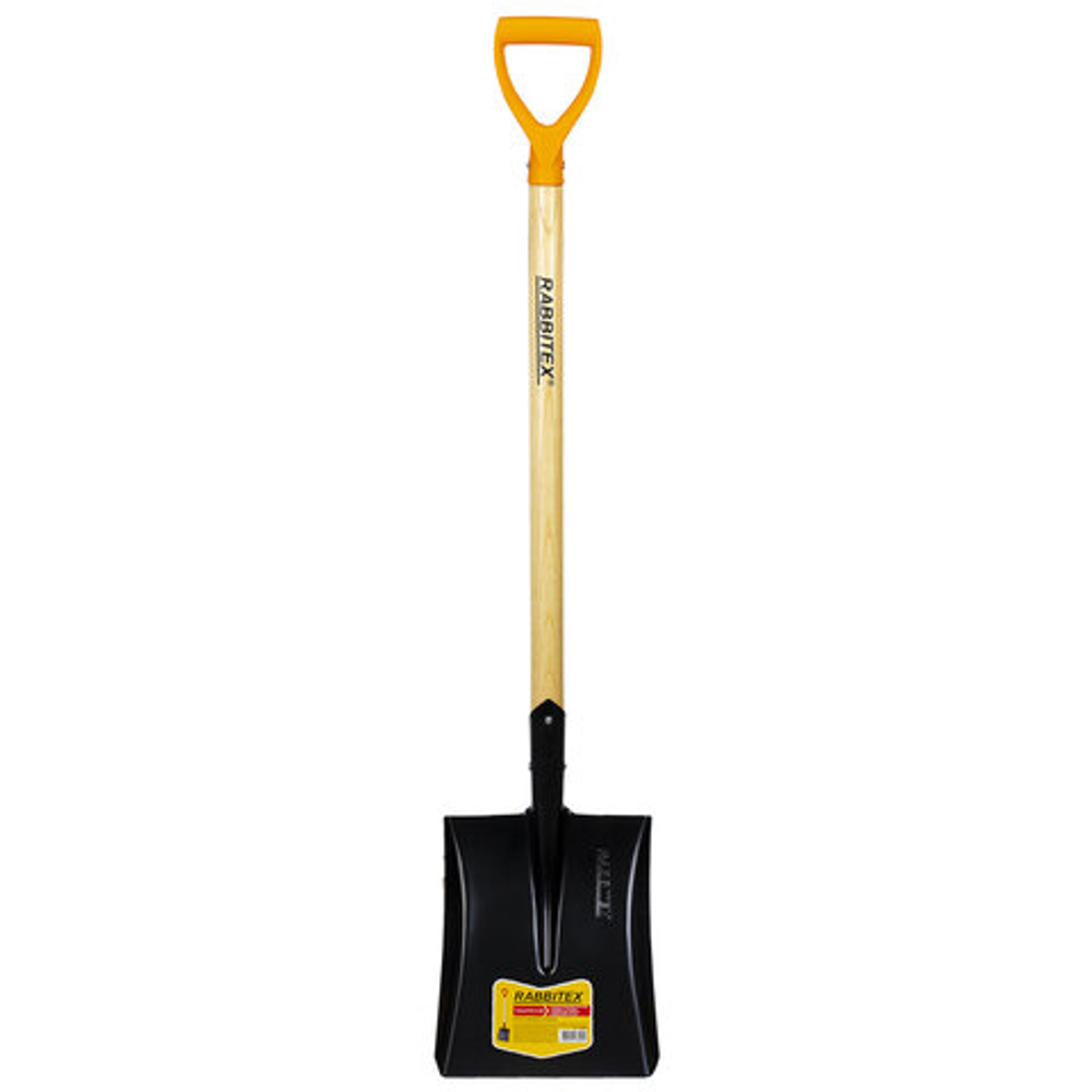 Лопата совковая стальная 19х27 см, ОБЩАЯ ДЛИНА 115 см, деревянный черенок, V-ручка, RABBITEX (РАББИТЕКС) "STANDARD", 700487