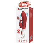 Красный вибратор-кролик 19,8см со стимулятором клитора Pretty Love Rasmussen Bunny Vibrator Red BW-500072DC