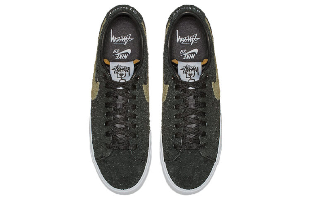 Stussy x Nike Blazer SB Zoom non-slip lightweight low-top sneakers for men and women the same green