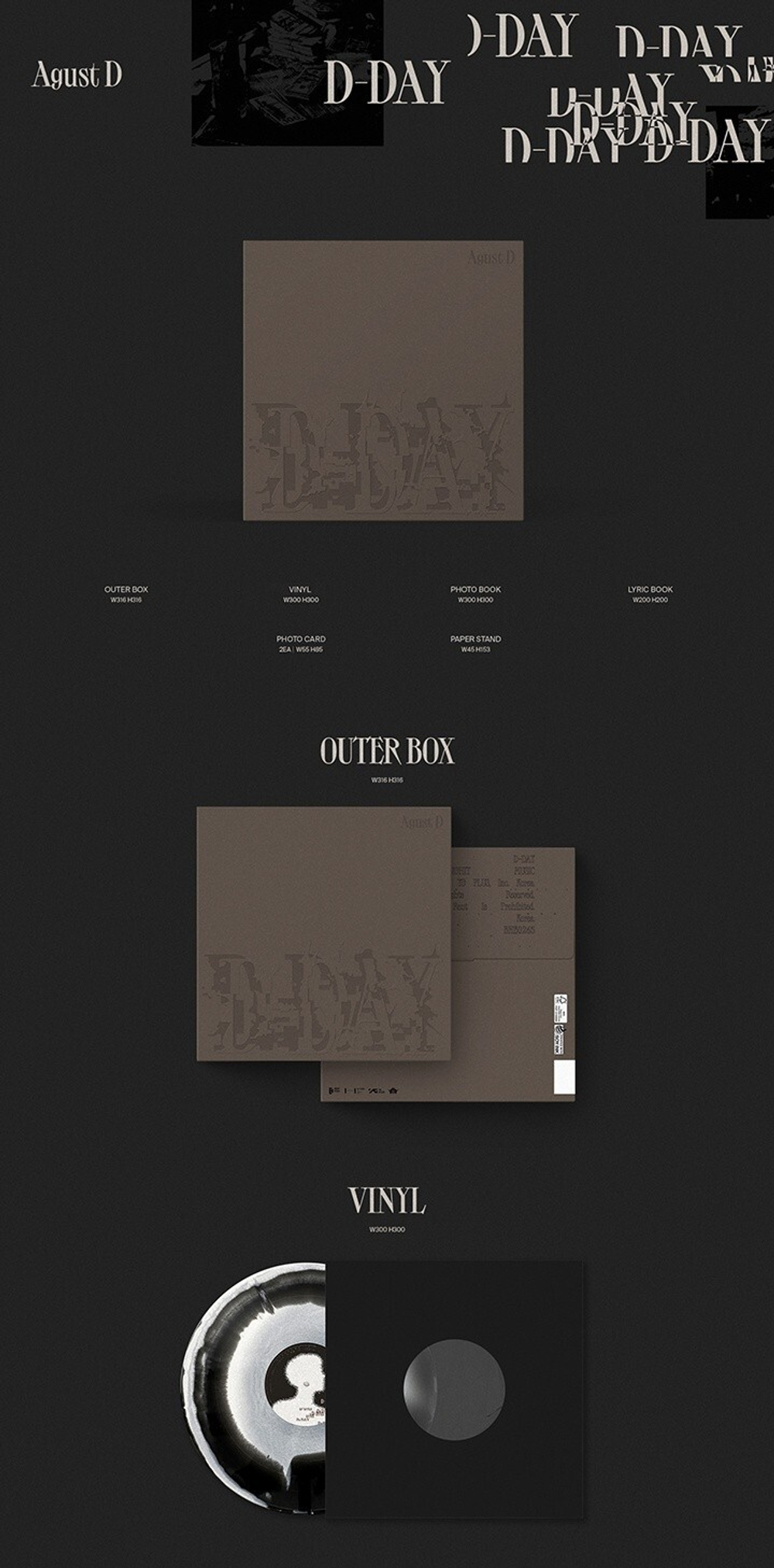 Виниловая пластинка Agust D (BTS) 'D-DAY' LP