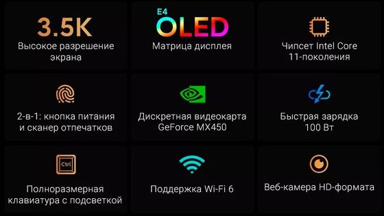 Ноутбук Xiaomi Mi Notebook Pro 15.6 2021 OLED (Intel Core i7 11370H 3300MHz/15.6&quot;/3456x2160/16Gb/512Gb SSD/DVD нет/NVIDIA GeForce MX450/Wi-Fi/Bluetooth/Windows 10 Home) Русская клавиатура цвет серебристый