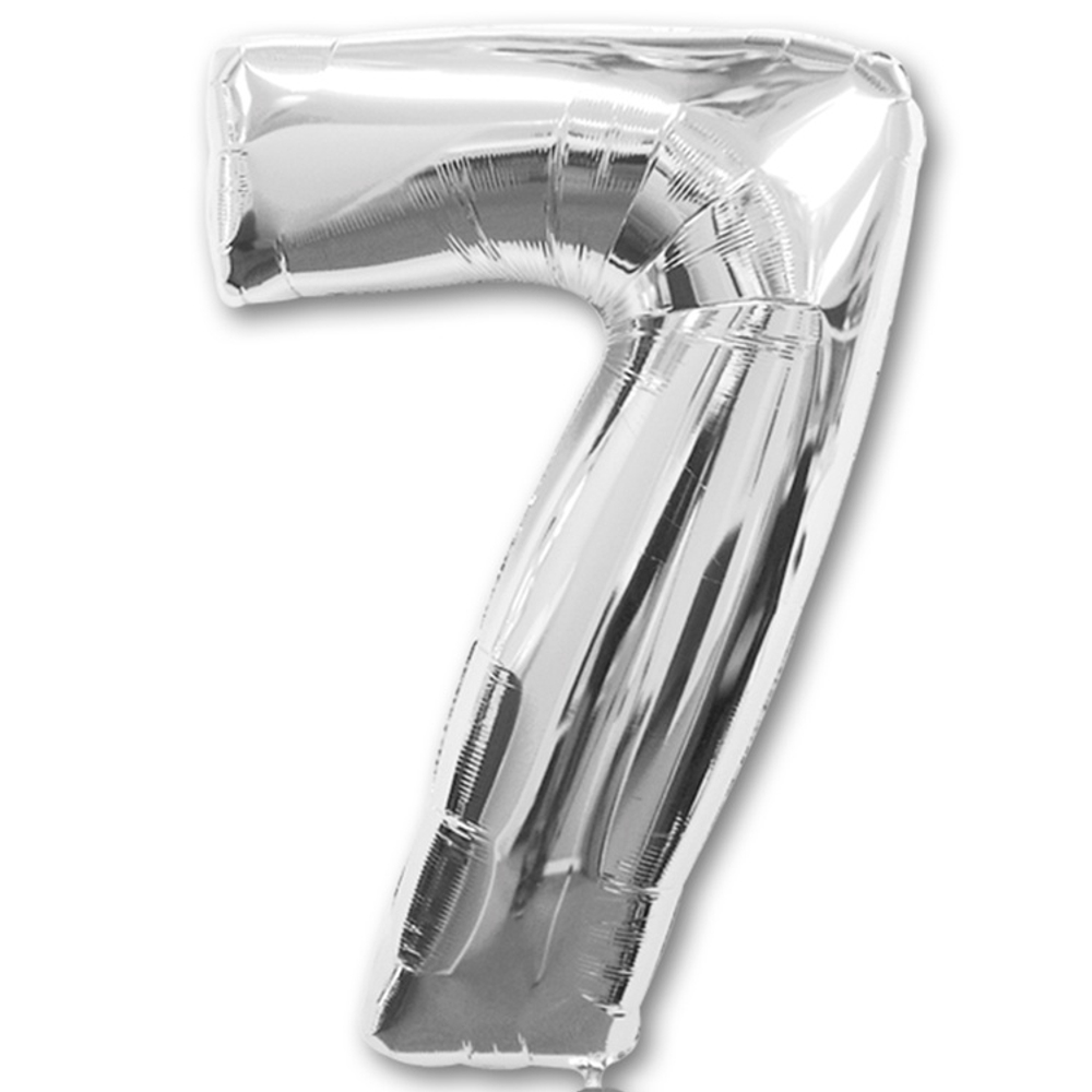Шар фольгированный Цифра 7 87 см (Серебряный)