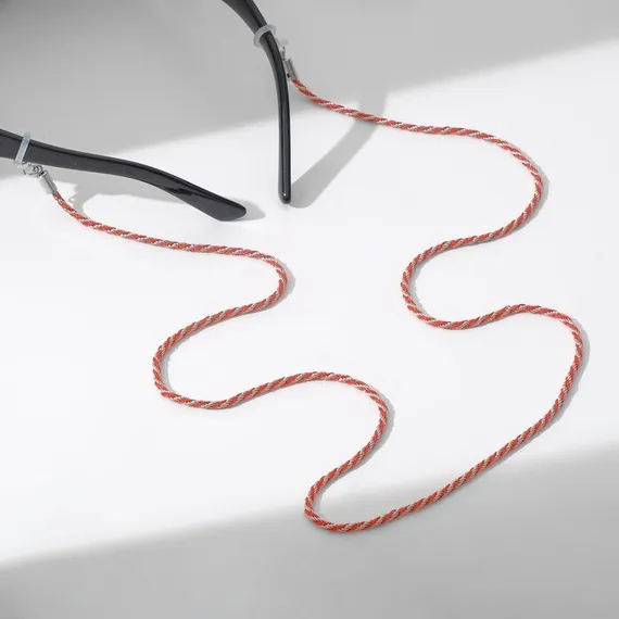 Цепочка для очков &quot;Эстетика&quot; №32, цвет красно-серебристый, 70 см