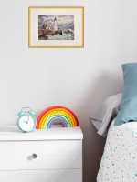 Картина авторская акварельная в паспарту 21*30 см на стену для интерьера "Маяк Портленд-Хед. США"