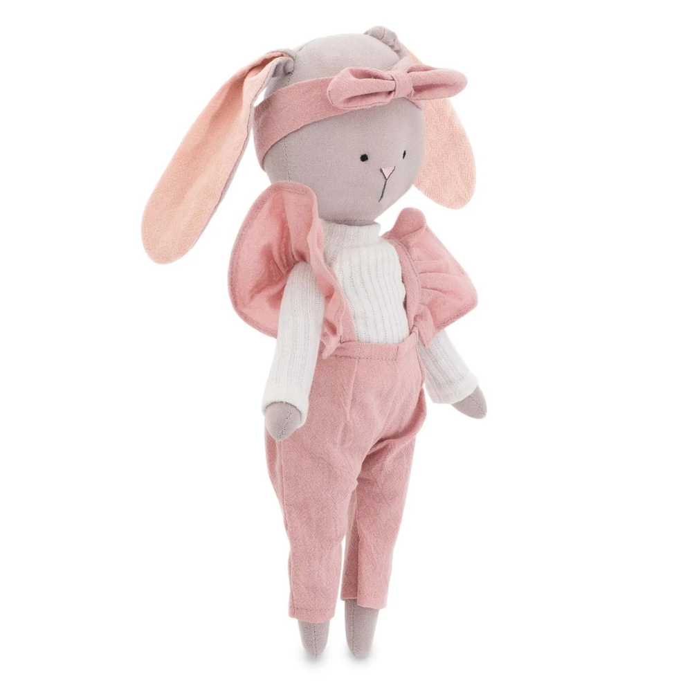 Зайка Люси в розовом комбинезоне 30 см