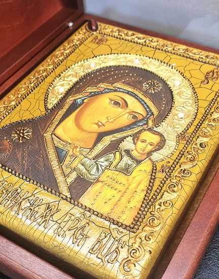 Икона Казанской Божией Матери 15х20