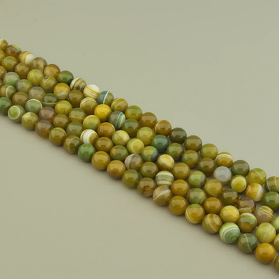 Нитка Агат 38 см. 10 мм. (Без замка) - Зеленая