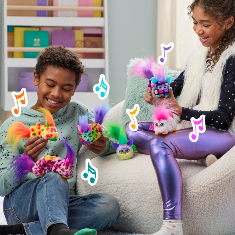 Hasbro Furby DJ Furblets - Растягивающийся интерактивный талисман Дождь-Боу-Кэт G1783