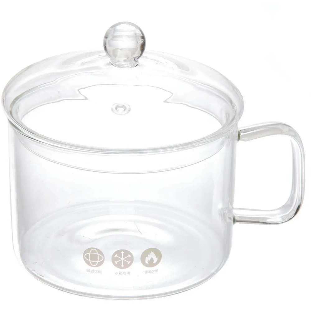 Кастрюля из боросиликатного стекла 1,5л «Хай-Тек» со стеклянной ручкой