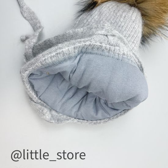 Шапка зимняя "Бантик" Серая