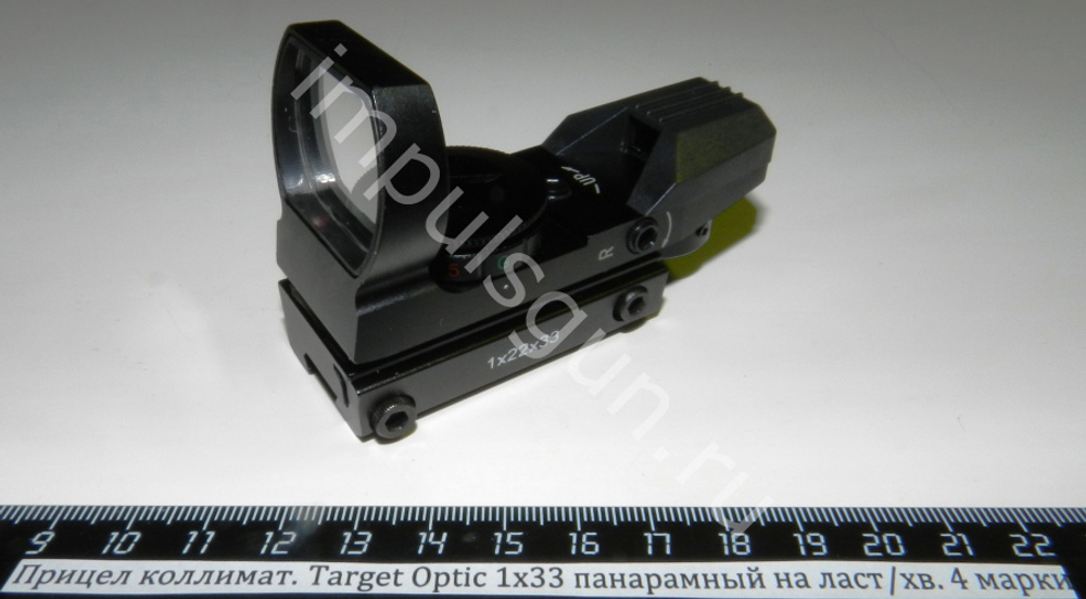 Коллиматорный прицел Target Optic 1х33 панарамный на ласточкин хвост 4 марки TO-1-22-33-DT