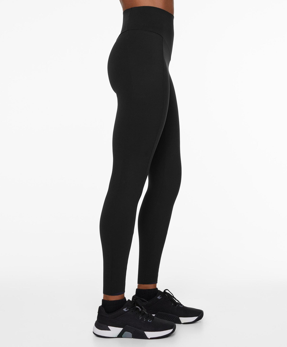 OYSHO Легинсы до щиколотки Compressive, карман и высокая посадка, 65 см, черный