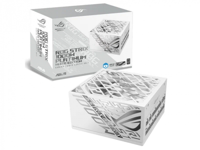 Блок питания ASUS ROG-STRIX-1000P-GAMING-WHITE, 1000W, 80Plus Platinum, Full Modular, RGB, WHITE, BOX